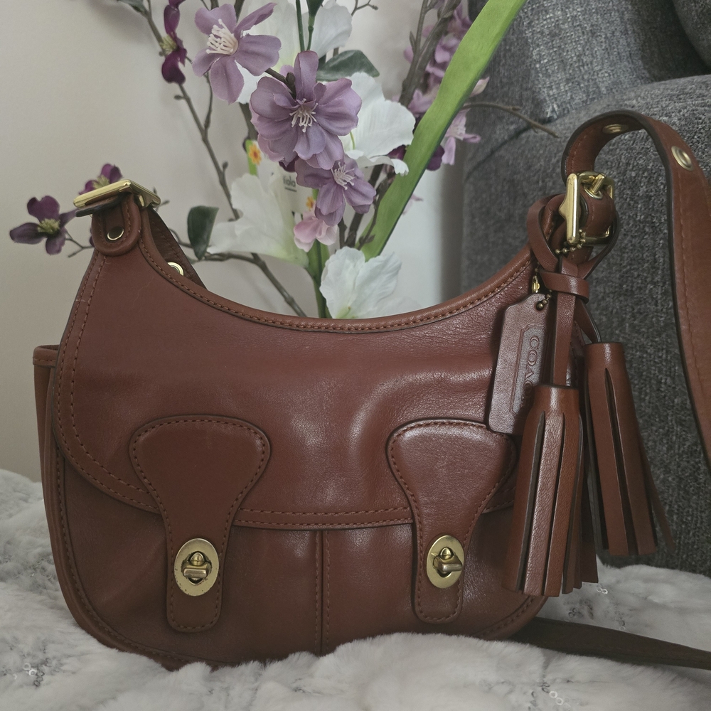 Coach Vintage Cognac Amanda Legacy Mini Pony Saddle Bag